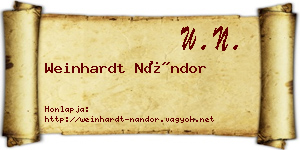 Weinhardt Nándor névjegykártya